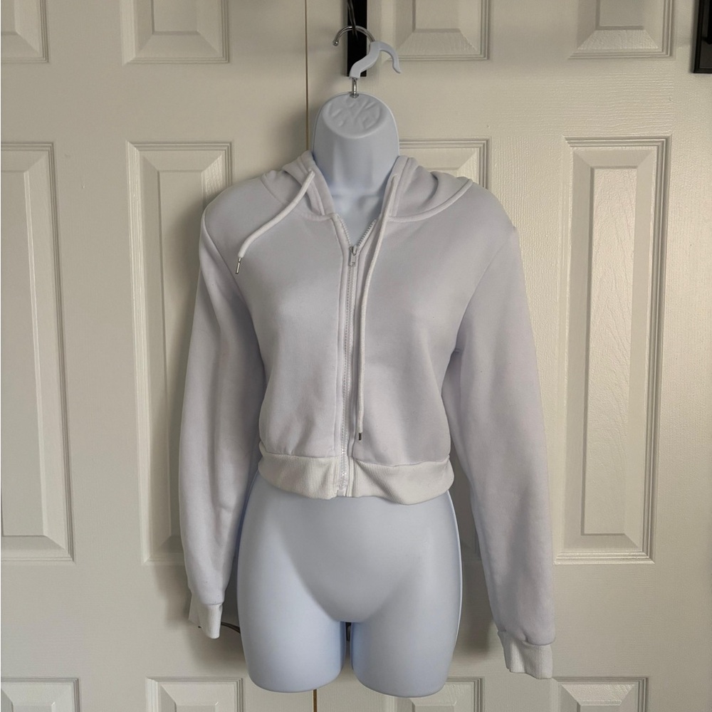 White Zip-Up Hoodie